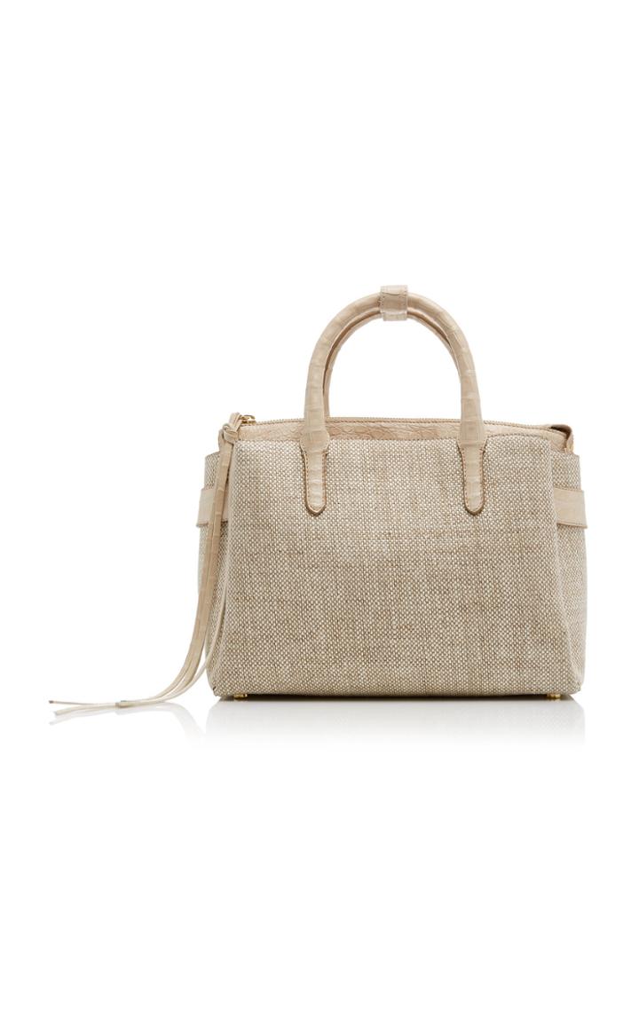 Nancy Gonzalez Linen And Crocodile Tote