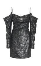 Rasario Exclusive Off-the-shoulder Sequined Georgette Mini Dress