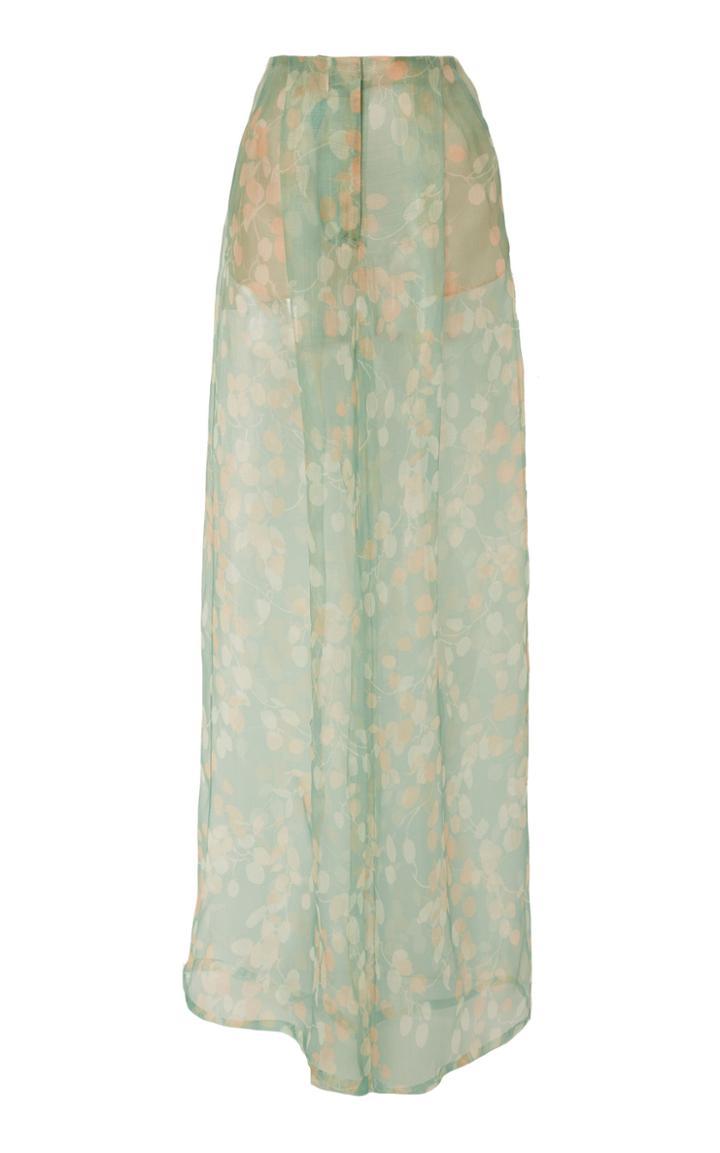 J. Mendel Sheer Printed Silk Organza Pant
