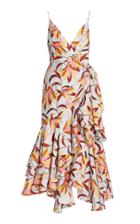 Moda Operandi Acler Marlay Printed Crepe Tiered Midi Wrap Dress