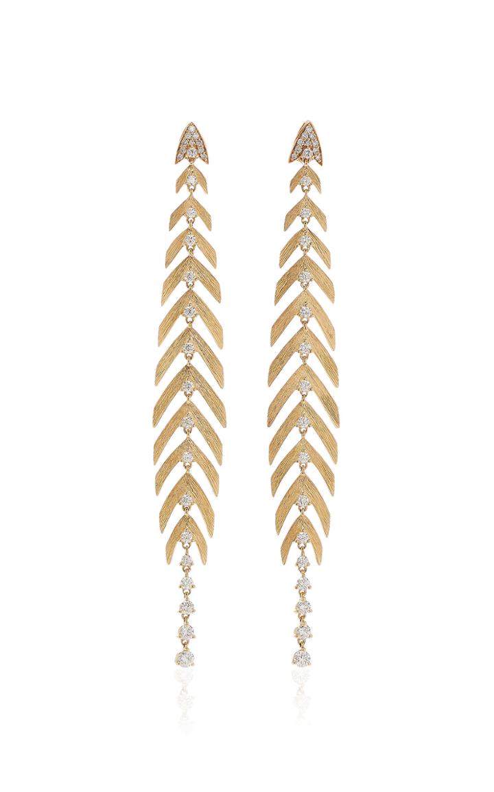 Hueb Gold And Diamond Palm Earrings