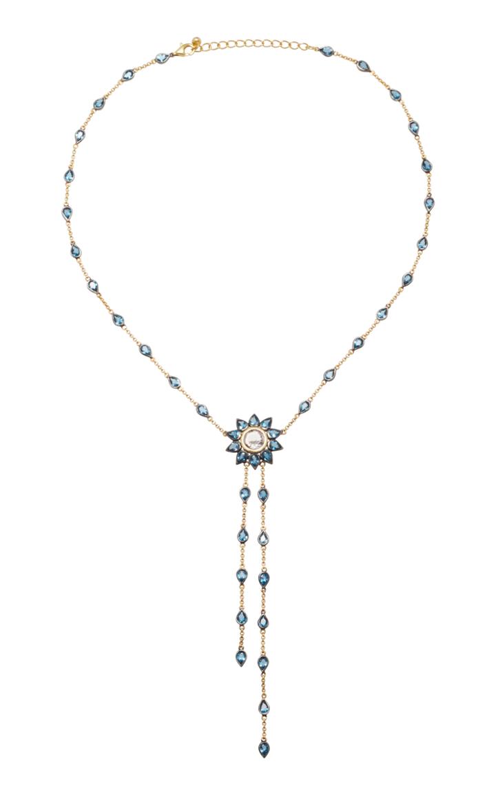 She Bee Rhodium-plated Blue Topaz Necklace
