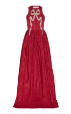 Sandra Mansour Anemone Bow Embroidered Gown