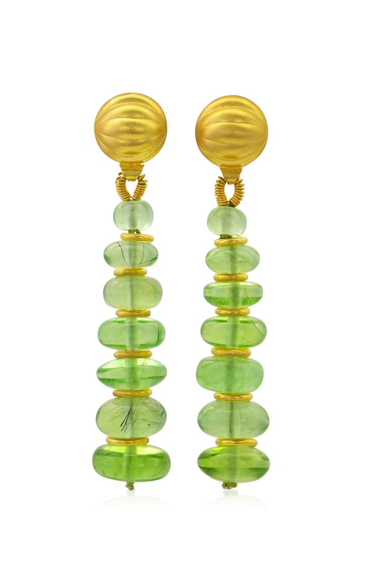 Moda Operandi Loren Nicole Peridot 22k Yellow Gold Drop Earrings