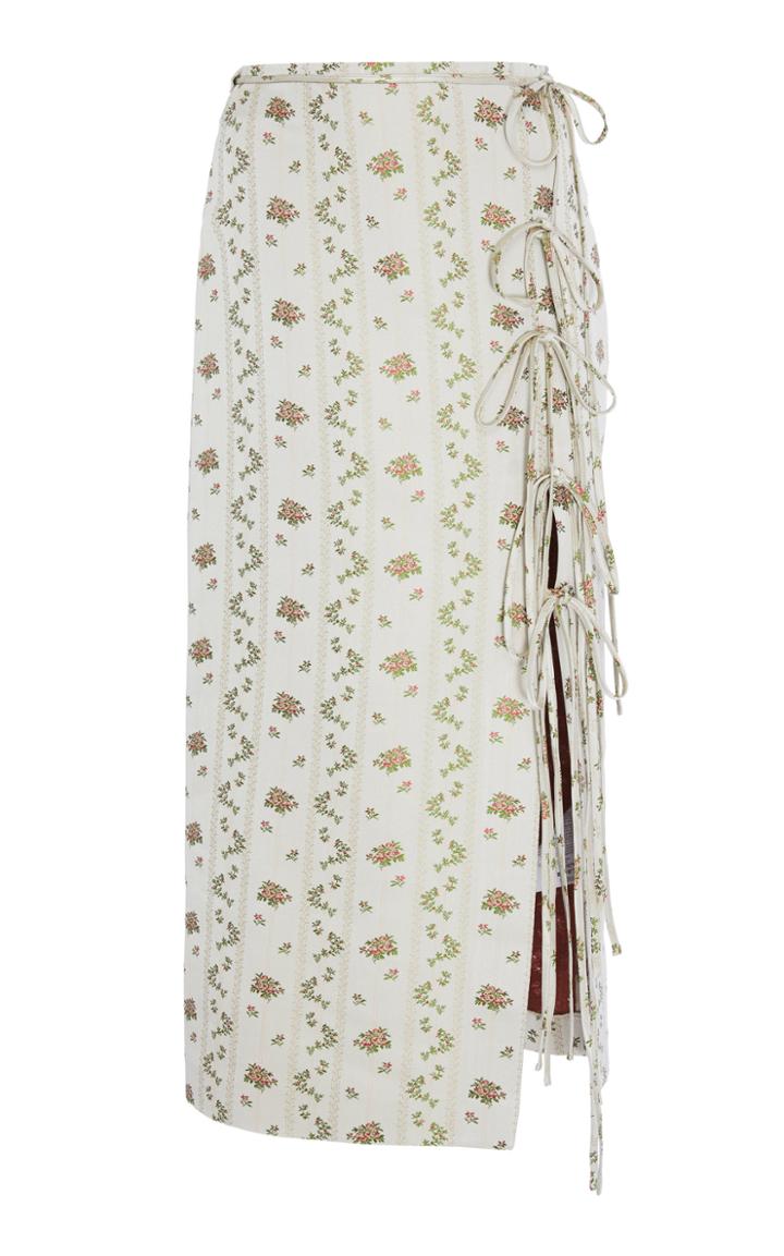 Brock Collection Oleandro Floral Tie Detail Skirt
