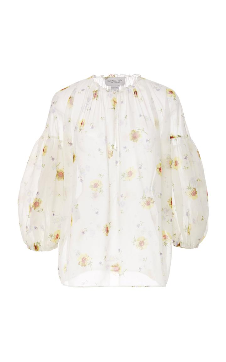 Giambattista Valli Floral-print Silk-chiffon Blouse