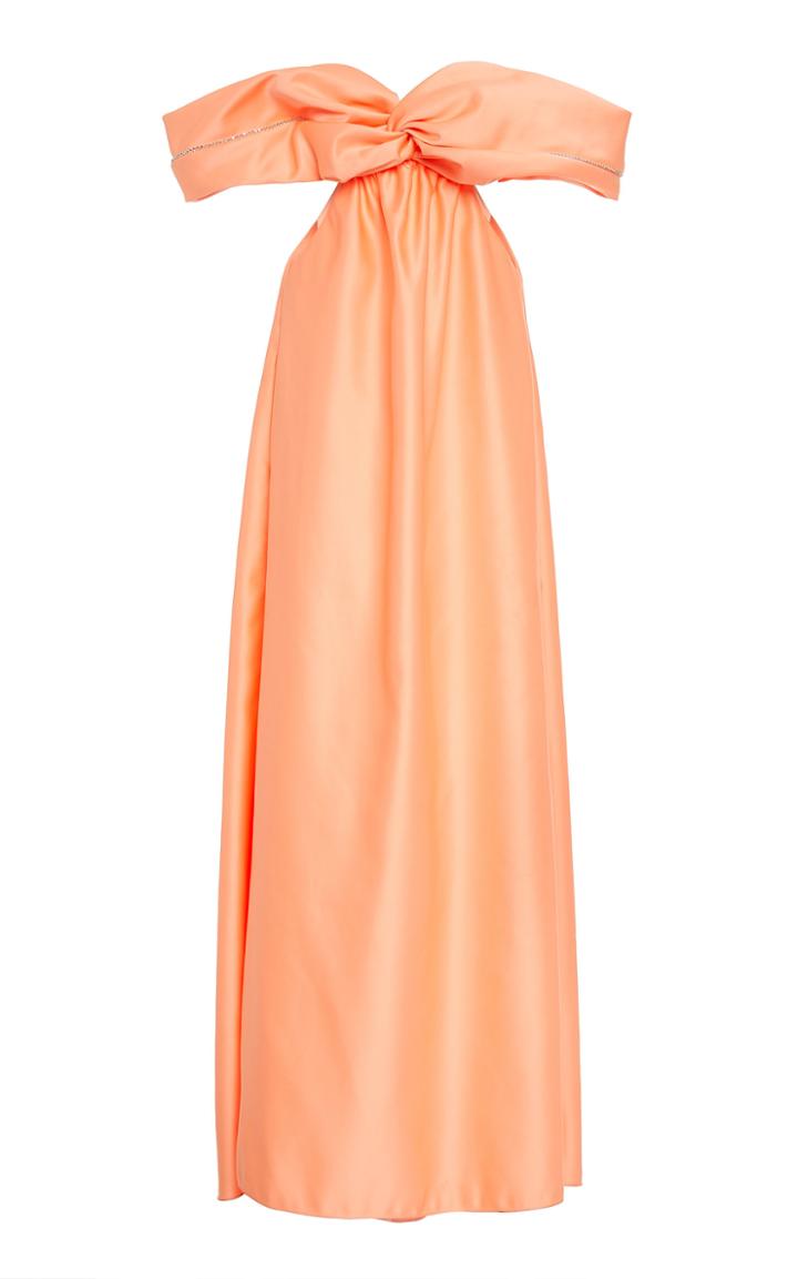 Moda Operandi Area Crystal Embellished Off-the-shoulder Gown Size: 2