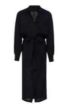 Derek Lam Asymmetrical Silk Placket Shirt Dress With Belt Size: 40