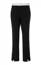 Tibi Anson Cropped Two-tone Stretch-crepe Slim-leg Pants