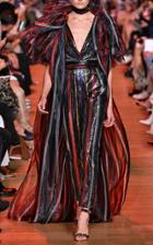 Elie Saab Stripe Printed Paillettes Jumpsuit