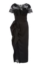 Moda Operandi Marchesa Beaded Leavers Lace Satin Dress Size: 4