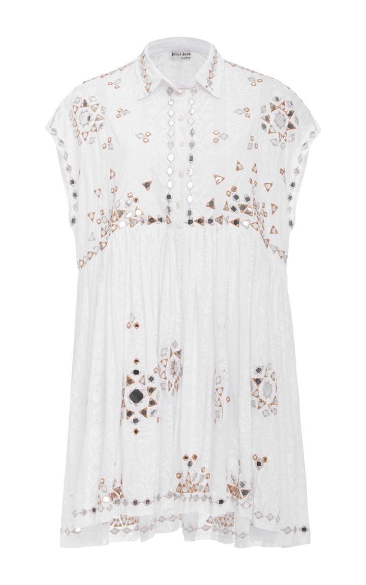 Juliet Dunn Embroidered Shirt Dress