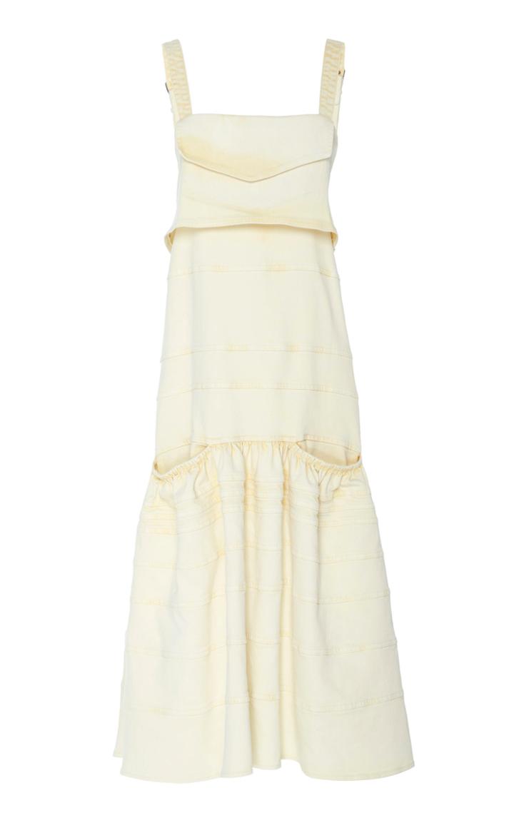 Proenza Schouler Tiered Stretch Denim Dress