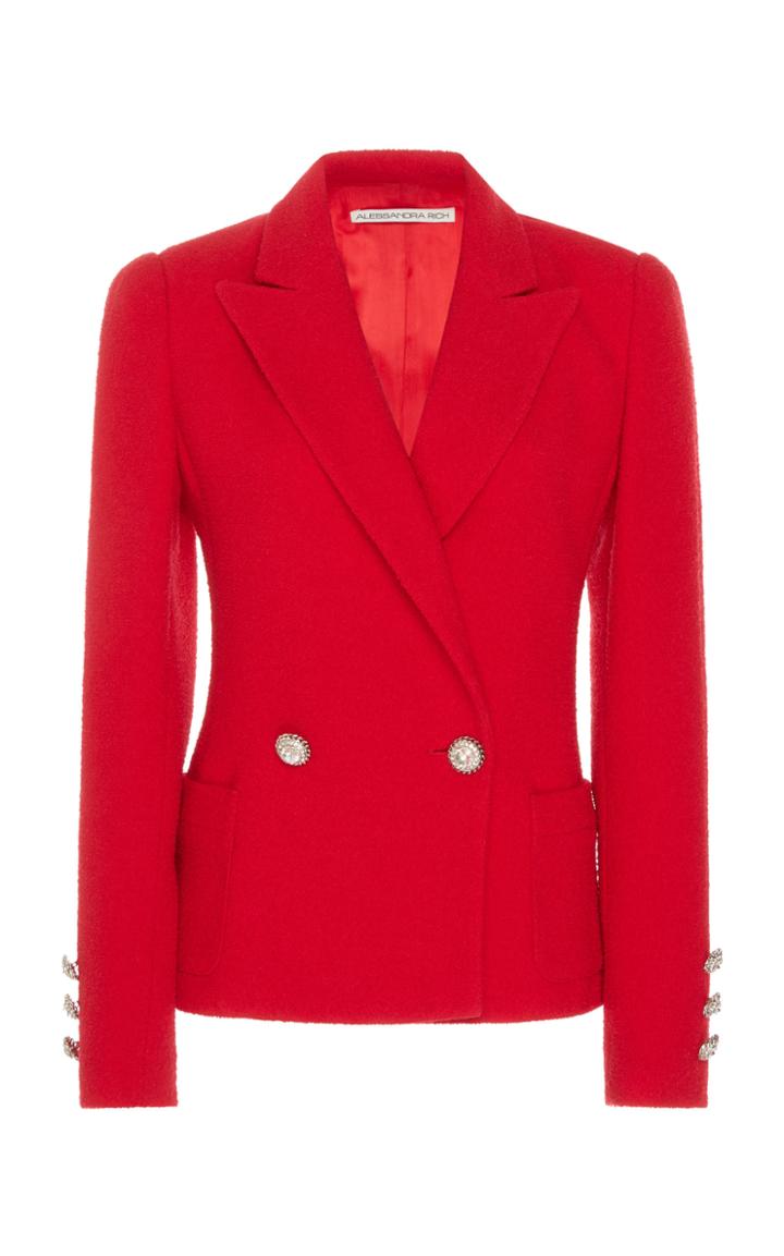 Moda Operandi Alessandra Rich Embellished Wool-blend Tweed Jacket Size: 36