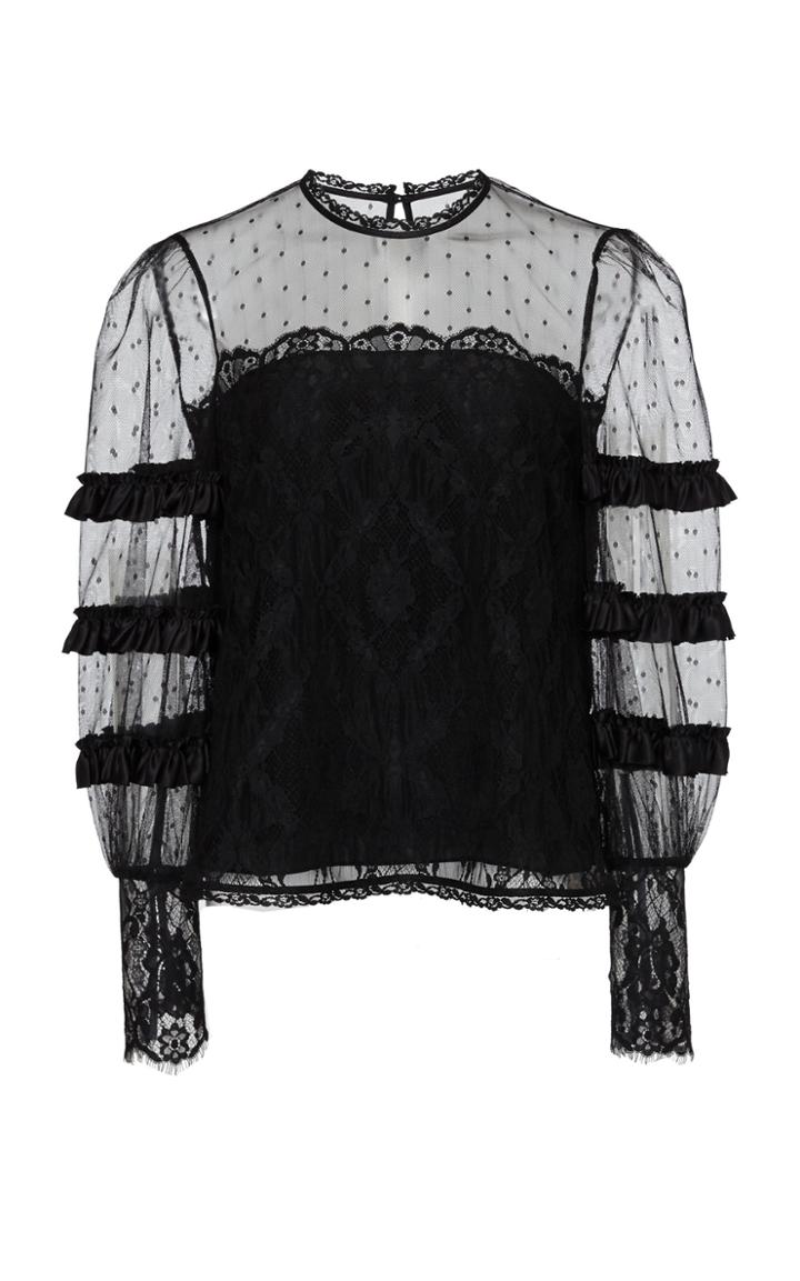 Temperley London Florence Ruffled Tulle Blouse
