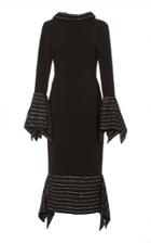 Christian Siriano Stripe-trimmed Crepe Dress