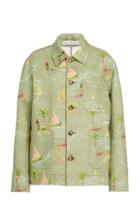 Moda Operandi Rejina Pyo Hawaiian-print Linen Jacket Size: Xs