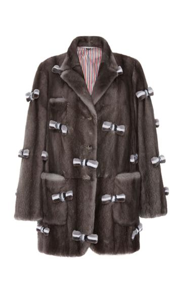 Thom Browne Embellished Fur Coat