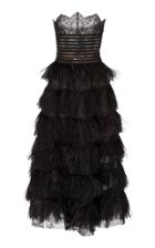 Oscar De La Renta Strapless Embroidered Lace Dress Size: 4