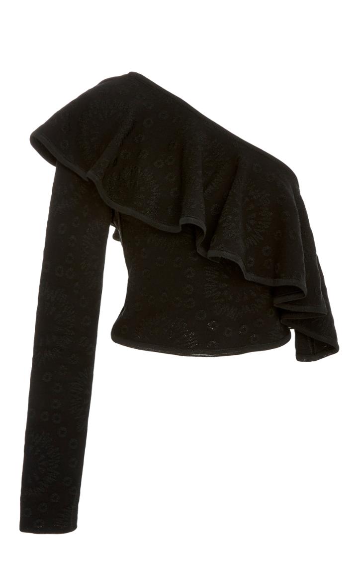 Pepa Pombo One Sleeve Ruffle Top