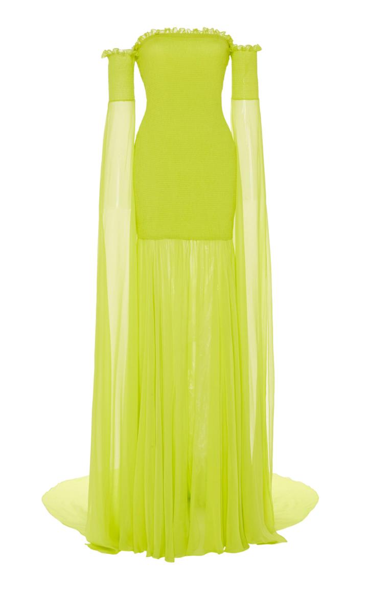 Christian Siriano Off-the-shoulder Draped Silk Gown