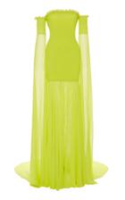 Christian Siriano Off-the-shoulder Draped Silk Gown