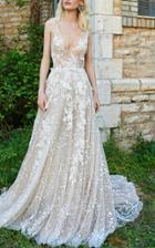 Costarellos Bridal V-neck Tulle Gown