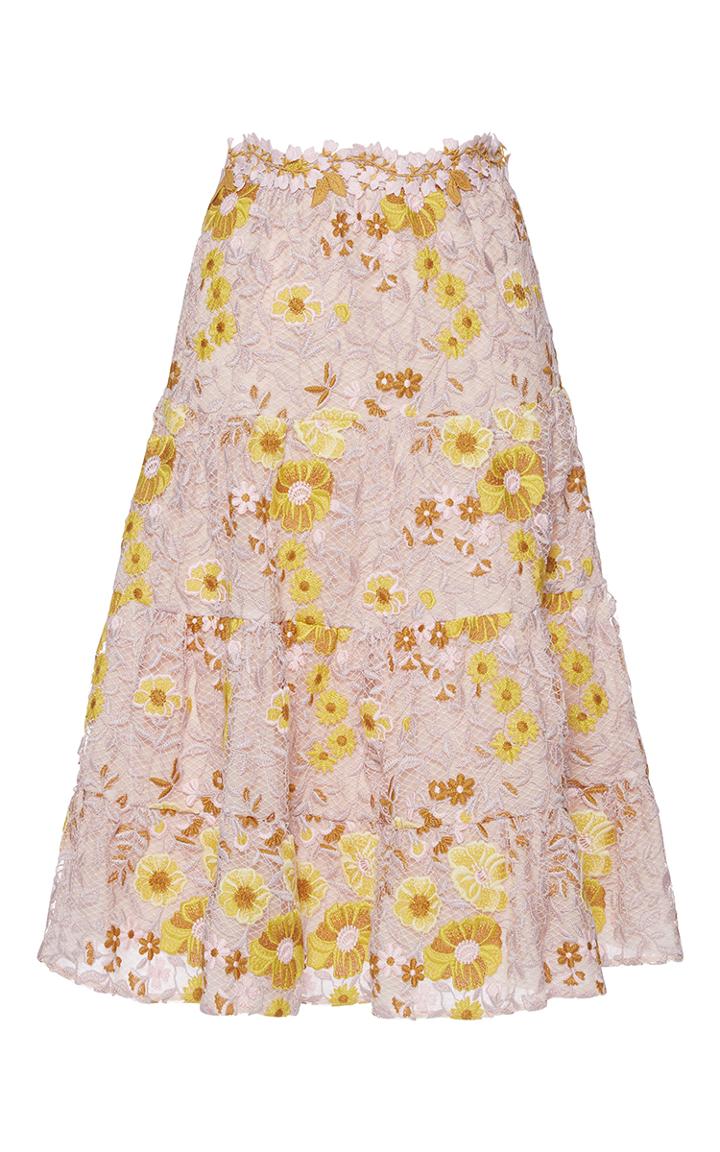 Giambattista Valli Floral Trumpet Midi Skirt