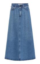 Nobody Denim Como High-rise Denim Midi Skirt Size: 27