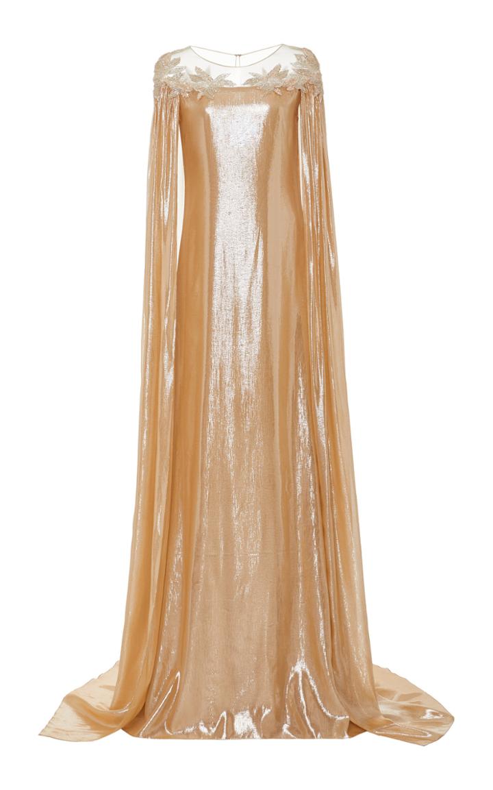 Moda Operandi Pamella Roland Cape-effect Silk Dress Size: 0