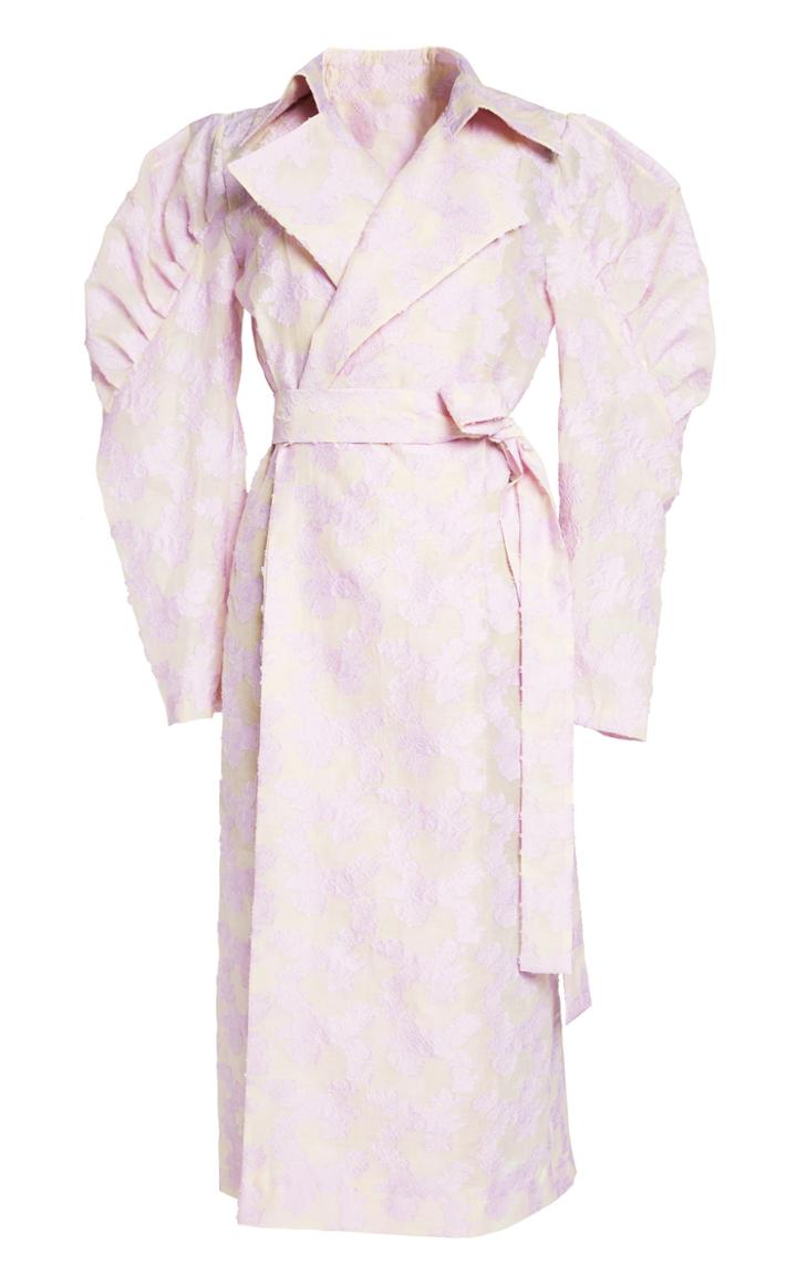 Lake Studio Pouf Sleeve Fil Coupe Wrap Coat