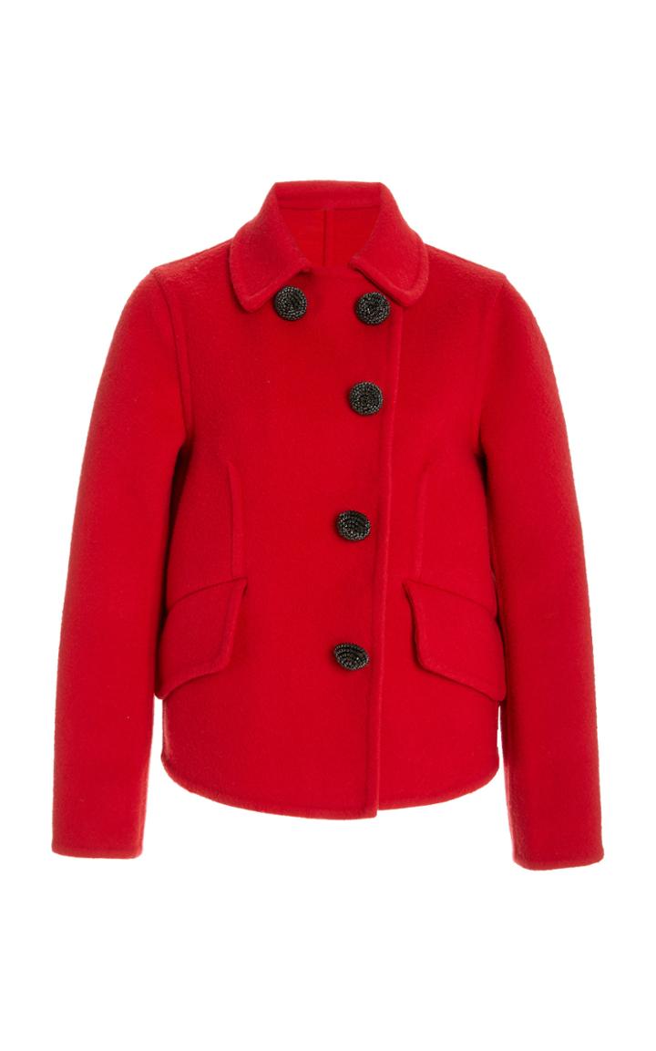 Moda Operandi Oscar De La Renta Collared Wool Cashmere Jacket
