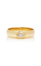 Zoe Chicco 14k Half Round Ring With Bezel Set Marquis Diamond