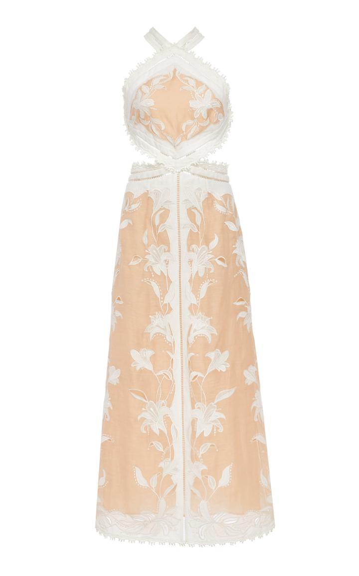 Zimmermann Corsage Lily Midi Halter Dress