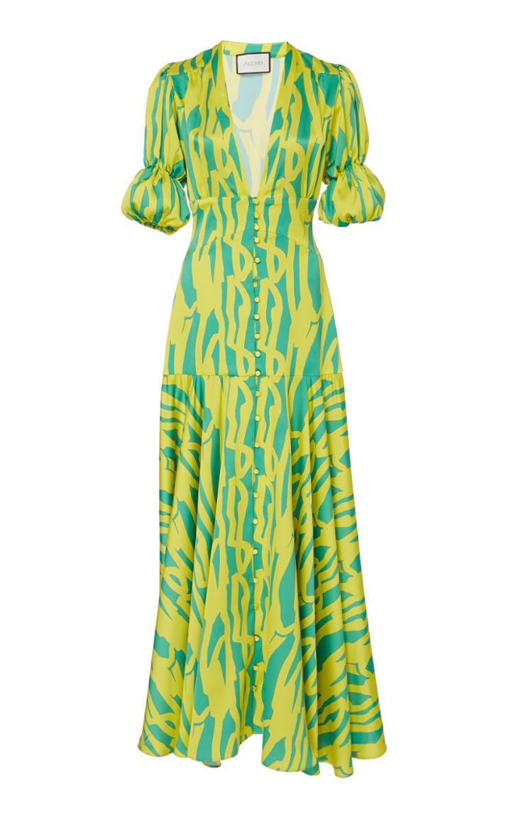 Alexis Zuella Printed Crepe De Chine Maxi Dress
