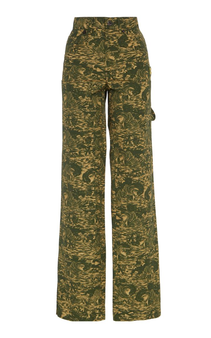 Off-white C/o Virgil Abloh Camo-printed Ripstop Straight-leg Carpenter Pants