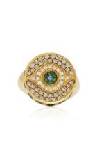 Moda Operandi Ileana Makri 18k Dawn Evil Eye Chevalier Ring Size: 4