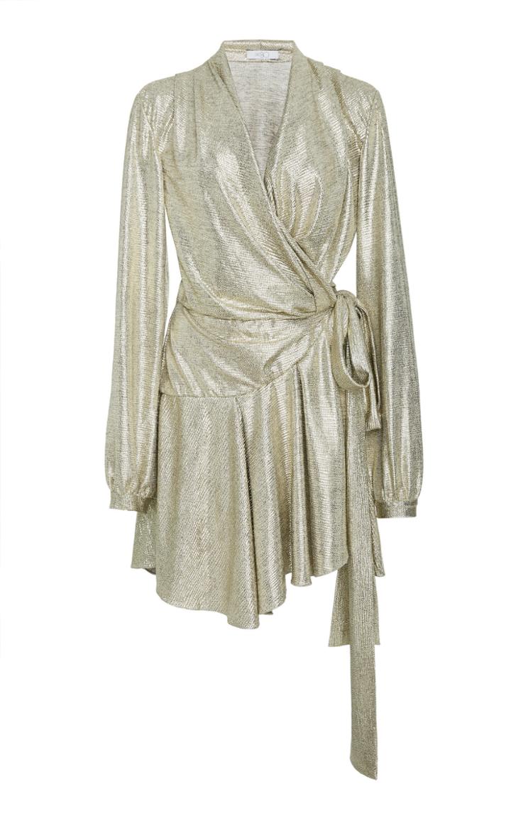 Patbo Lame Mini Wrap Dress