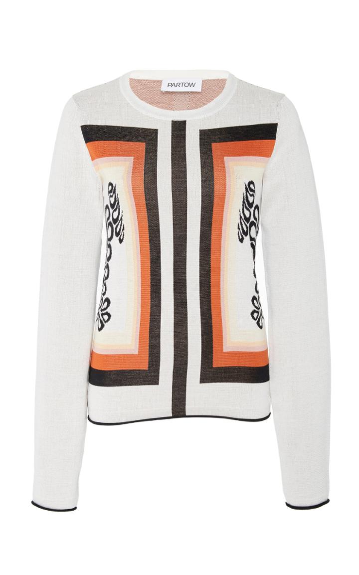 Partow Frida Silk Geometric Sweater