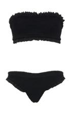 Hunza G Ines Ruffle-trimmed Seersucker Bandeau Bikini