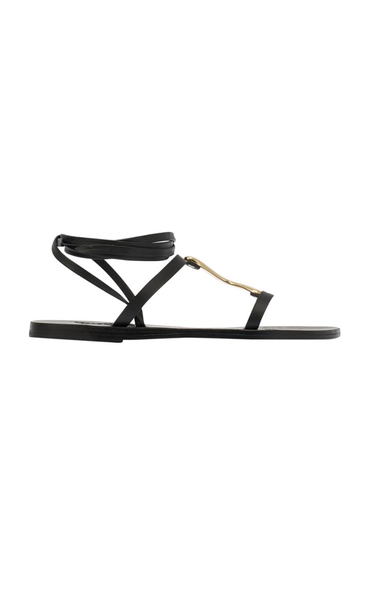 Ancient Greek Sandals Nemesis Metal-detailed Leather Lace-up Sandals