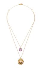 Renee Lewis 18k Gold Antique Amethyst And Multi Colored Jewels Sphere Necklace