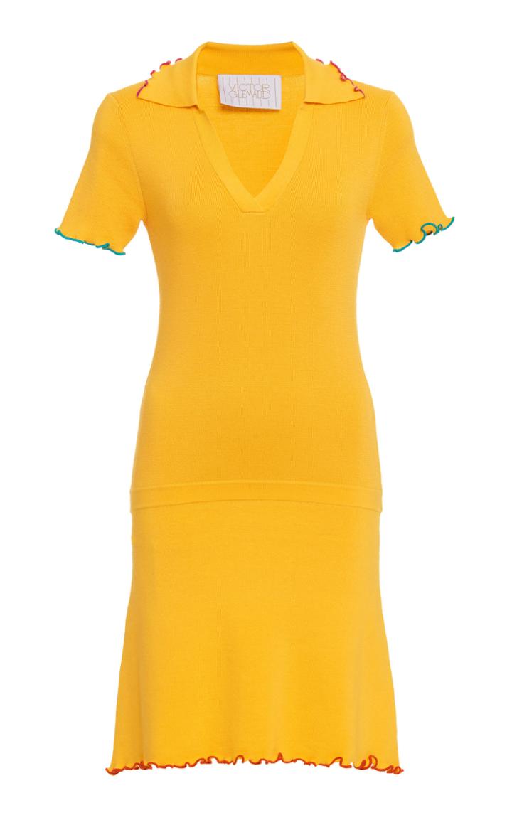 Moda Operandi Victor Glemaud Polo Collared Merino Wool Dress Size: S