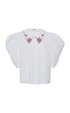 Miu Miu Embroidered Collar Shirt
