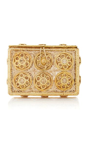 Magnetic Midnight M'o Exclusive Flores Clutch With Gold Threading