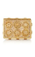 Magnetic Midnight M'o Exclusive Flores Clutch With Gold Threading