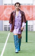 Ganni Lamb Leather Wrap Short Sleeve Oversized Shirt