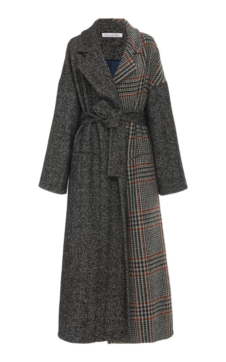 Oscar De La Renta Checked Wool-blend Coat