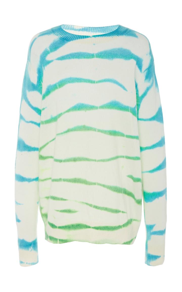 The Elder Statesman Slope Dyed Tranquility Cashmere Top