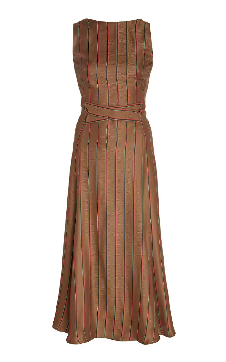 Noon By Noor Del Rey Cross-front Pleated Midi Dress
